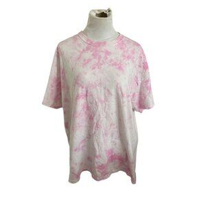 Pink and white tied die T-shirt size XL